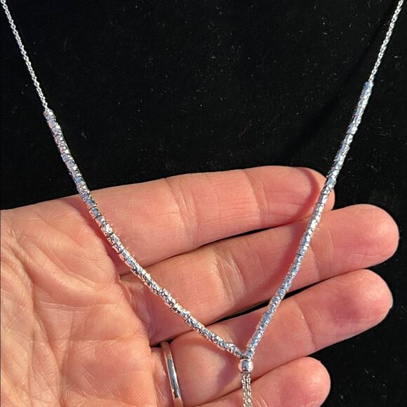 Gorjana Laguna Silver Y Shaped Necklace Dainty Evening Holiday - Picture 4 of 8